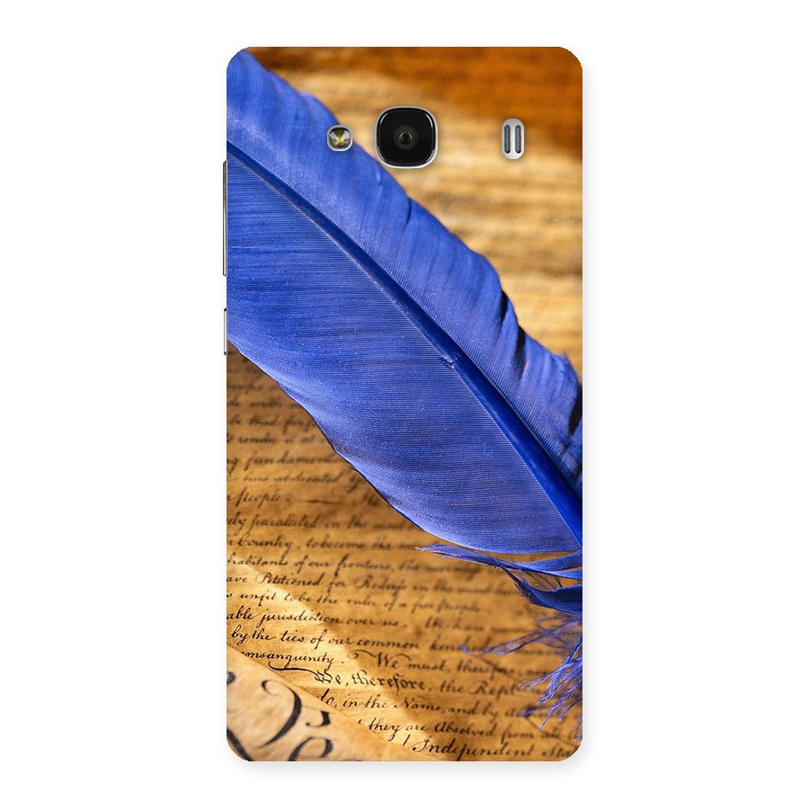 Beautiful Blue Feather Back Case for Redmi 2
