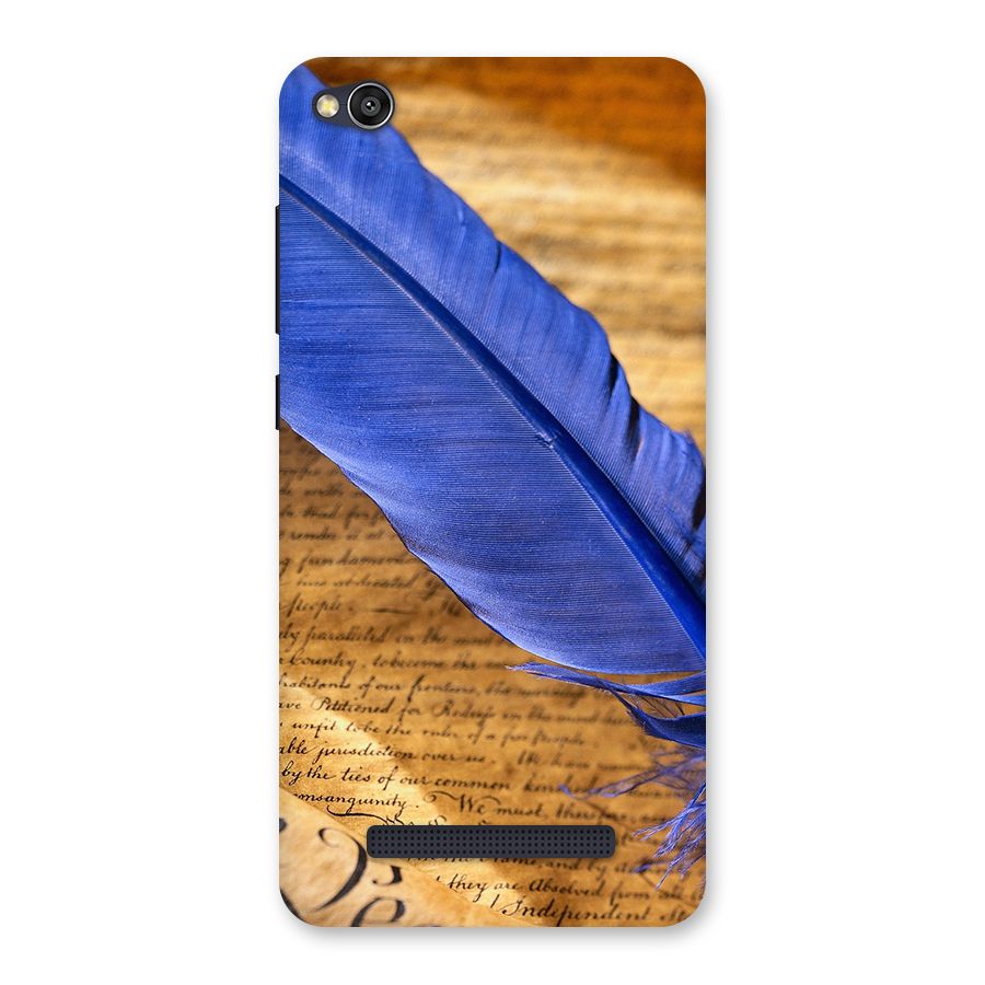 Beautiful Blue Feather Back Case for Redmi 4A