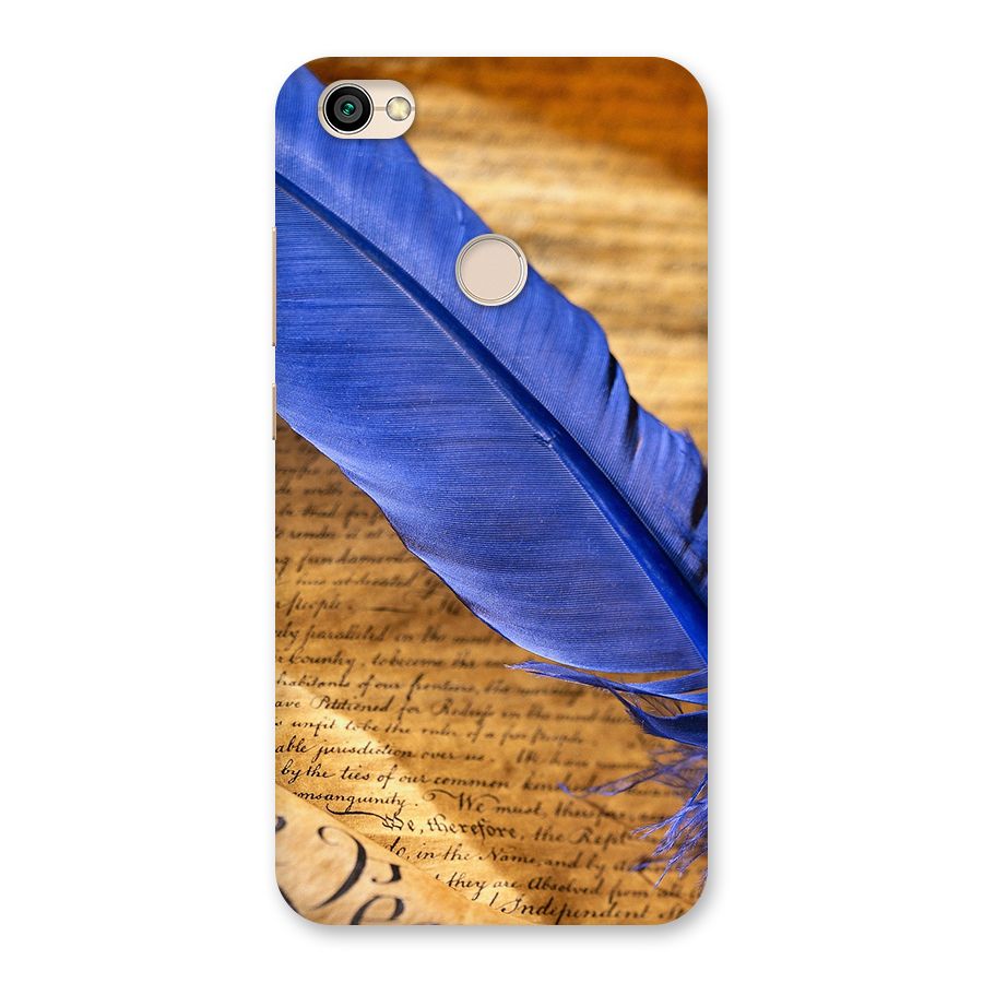 Beautiful Blue Feather Back Case for Redmi Y1 2017