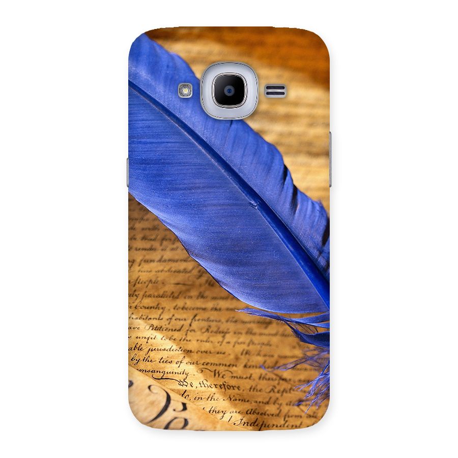 Beautiful Blue Feather Back Case for Samsung Galaxy J2 2016
