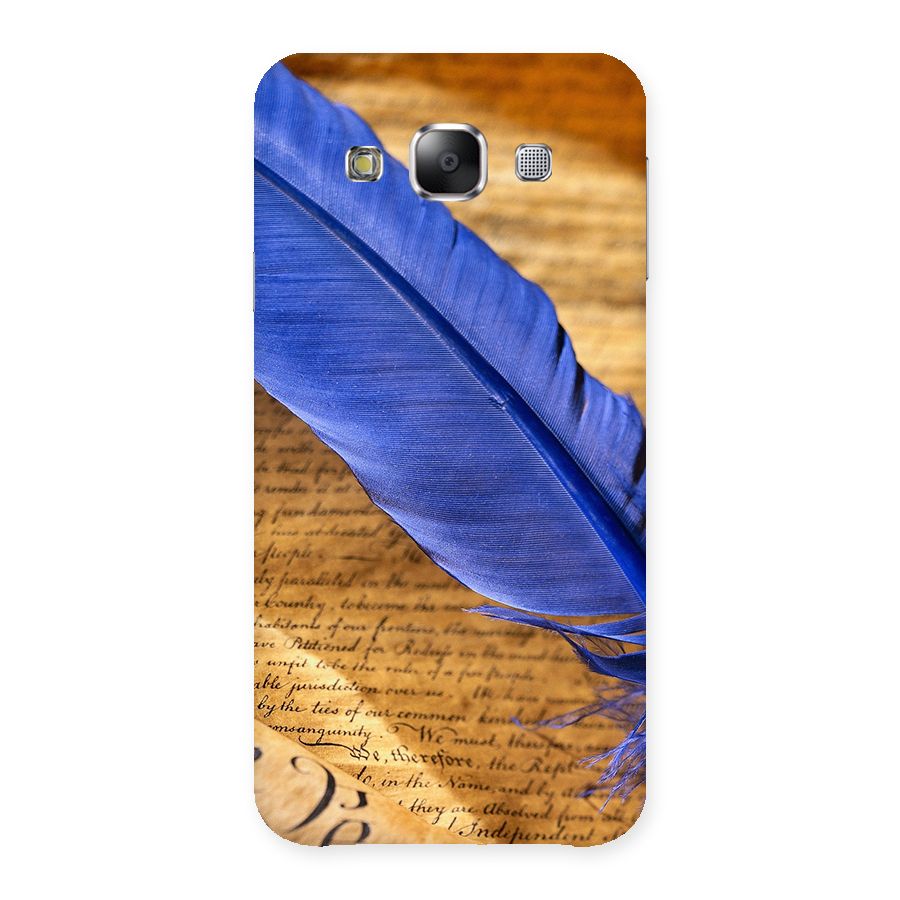 Beautiful Blue Feather Back Case for Samsung Galaxy E5