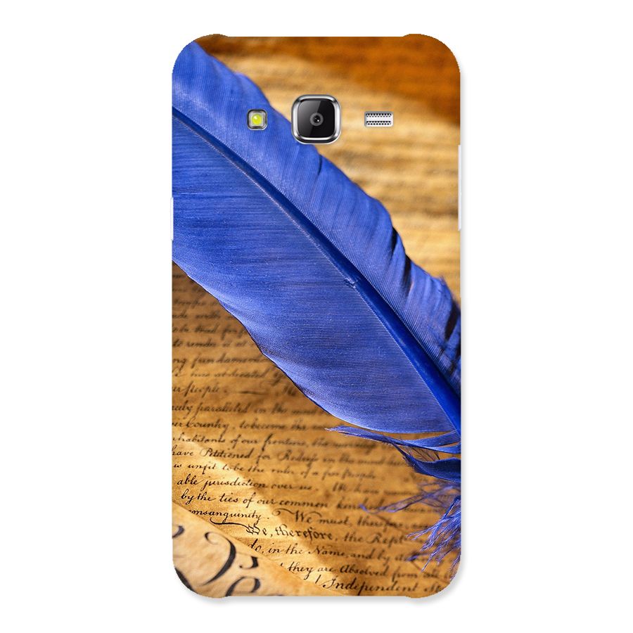 Beautiful Blue Feather Back Case for Samsung Galaxy J5