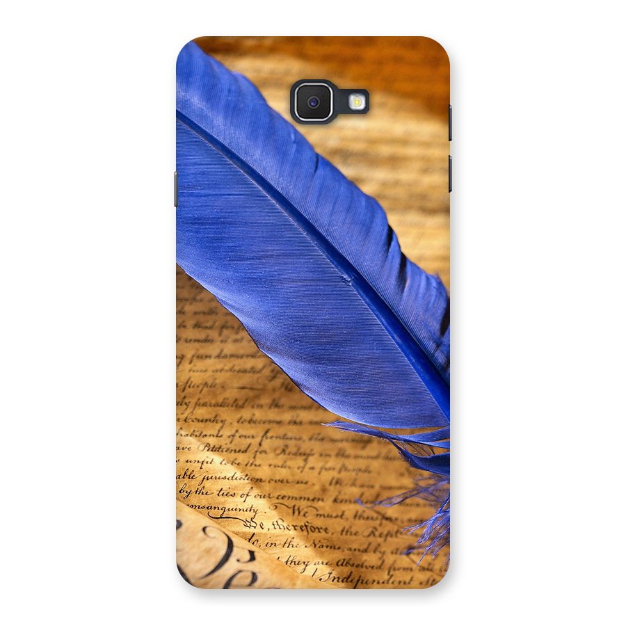 Beautiful Blue Feather Back Case for Samsung Galaxy J7 Prime