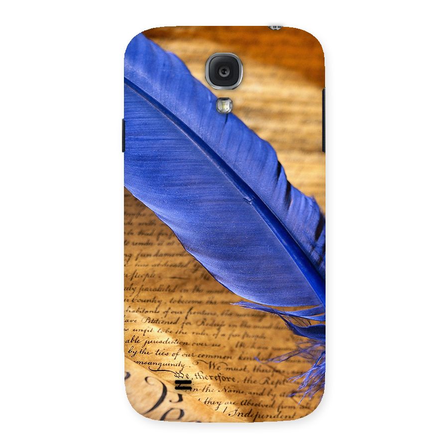 Beautiful Blue Feather Back Case for Samsung Galaxy S4