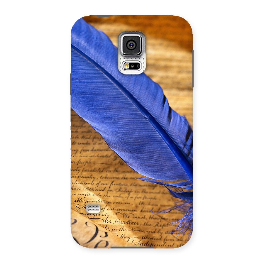 Beautiful Blue Feather Back Case for Samsung Galaxy S5