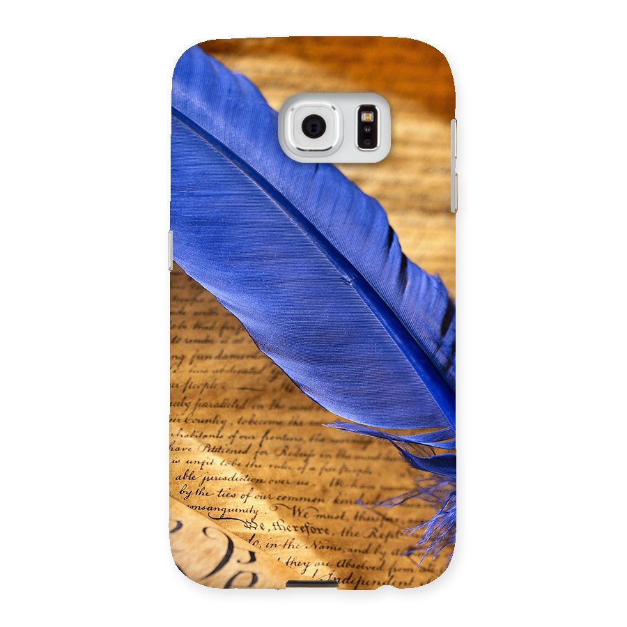 Beautiful Blue Feather Back Case for Samsung Galaxy S6