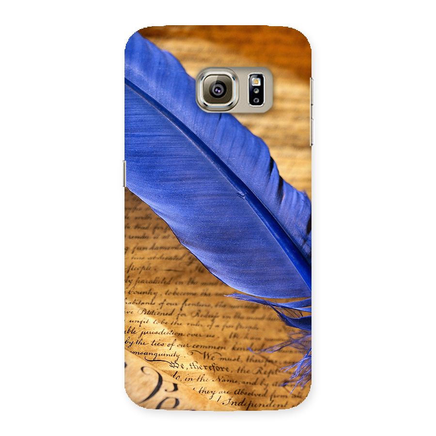 Beautiful Blue Feather Back Case for Samsung Galaxy S6 Edge Plus