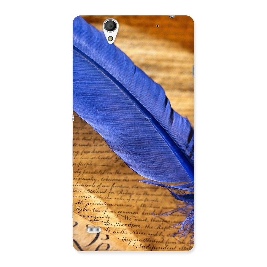 Beautiful Blue Feather Back Case for Sony Xperia C4