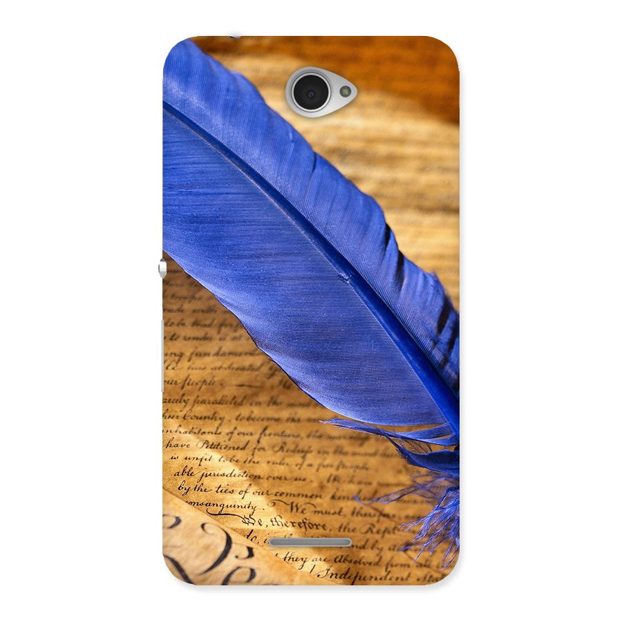Beautiful Blue Feather Back Case for Sony Xperia E4