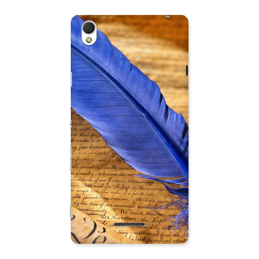 Beautiful Blue Feather Back Case for Sony Xperia T3