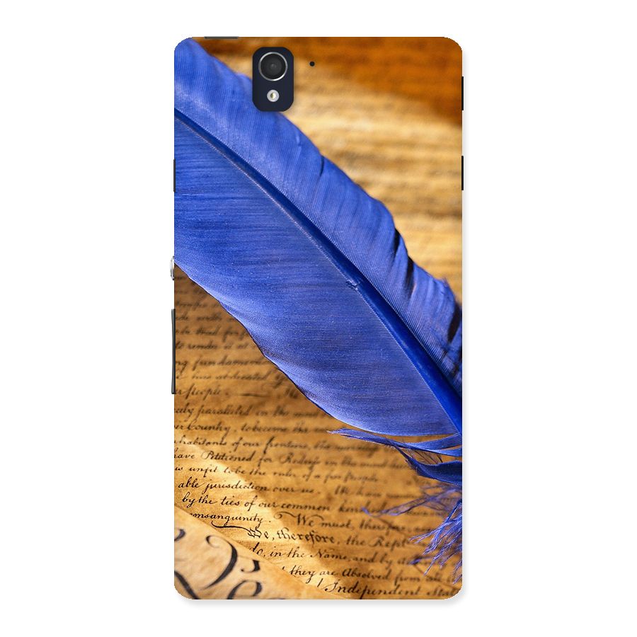 Beautiful Blue Feather Back Case for Sony Xperia Z