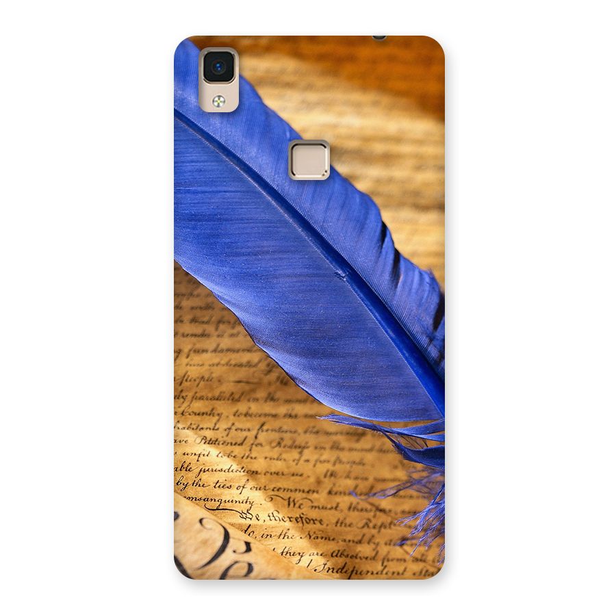 Beautiful Blue Feather Back Case for V3 Max
