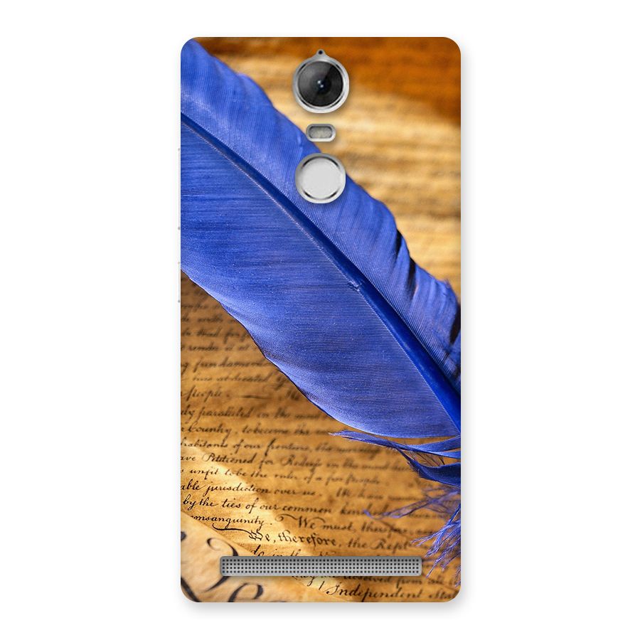 Beautiful Blue Feather Back Case for Vibe K5 Note