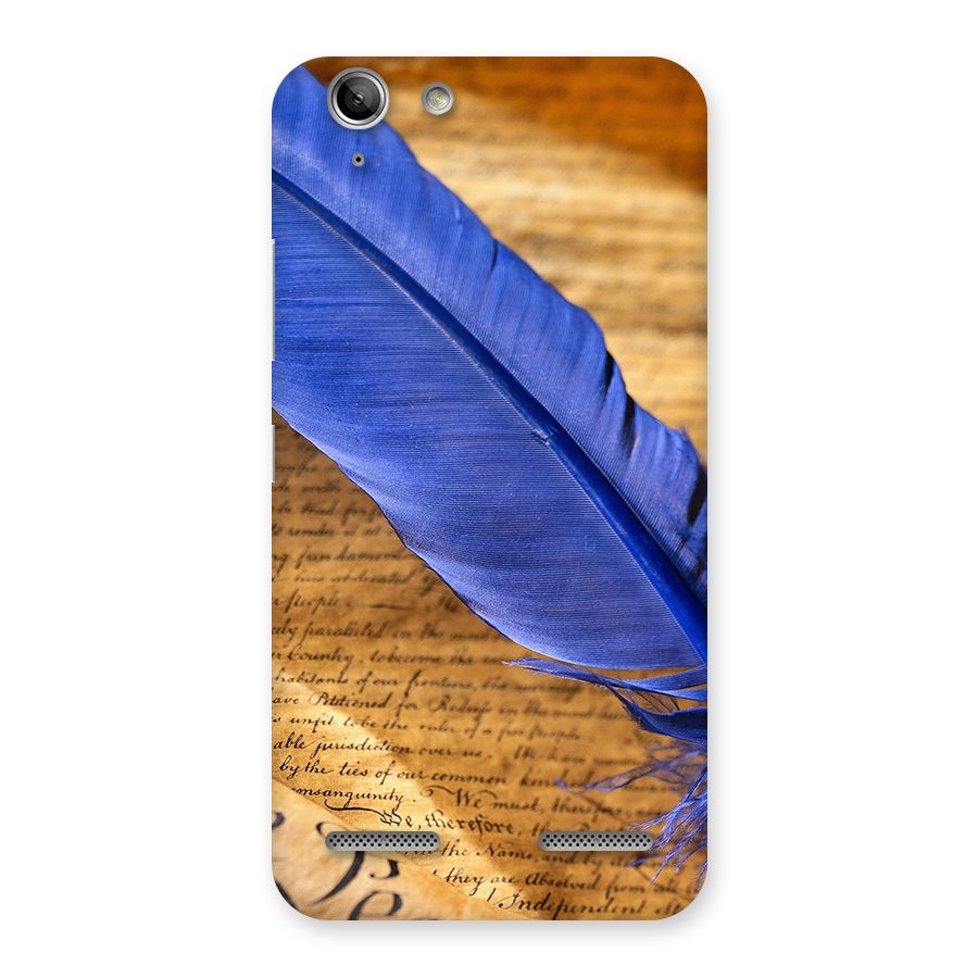 Beautiful Blue Feather Back Case for Vibe K5 Plus