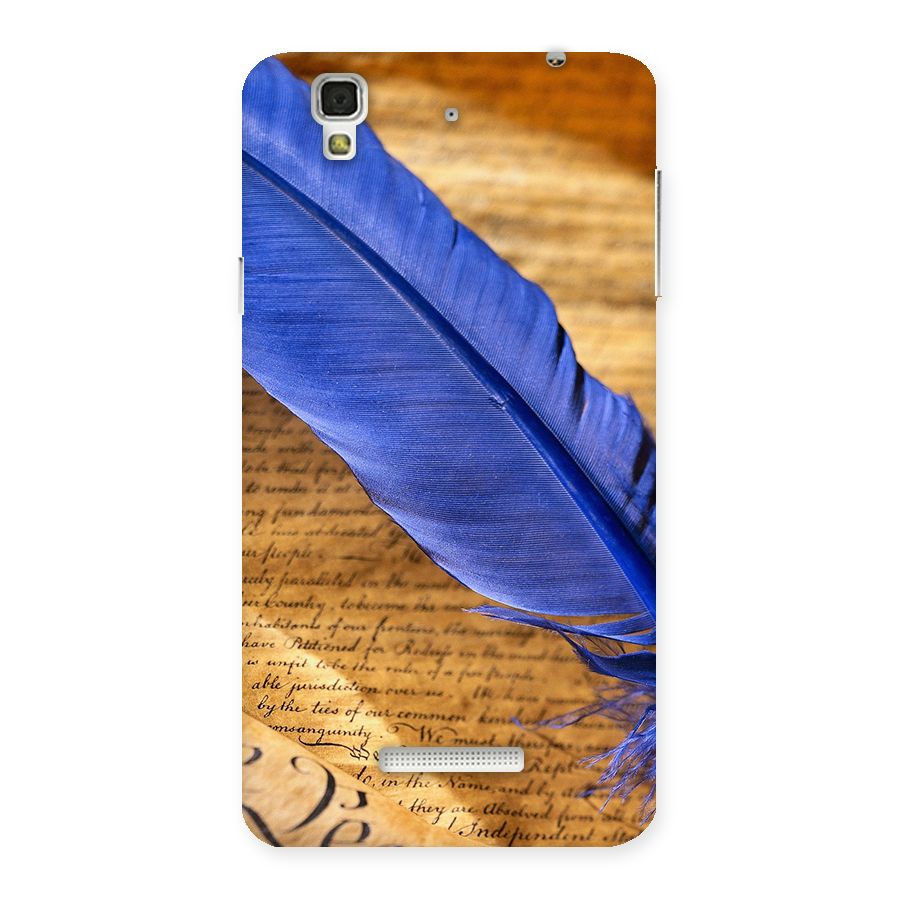Beautiful Blue Feather Back Case for YU Yureka Plus
