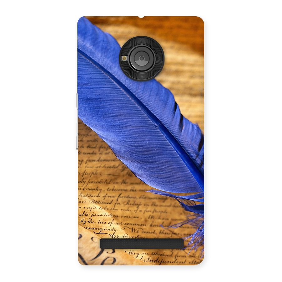 Beautiful Blue Feather Back Case for Yu Yuphoria