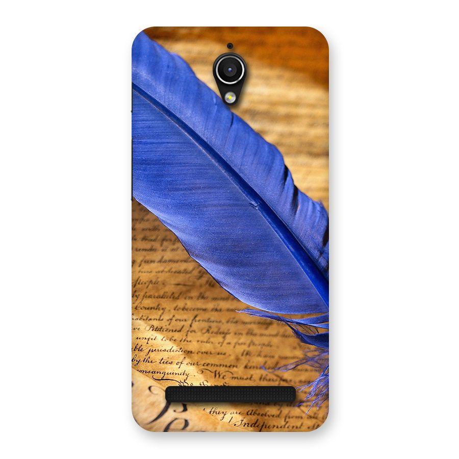 Beautiful Blue Feather Back Case for Zenfone Go
