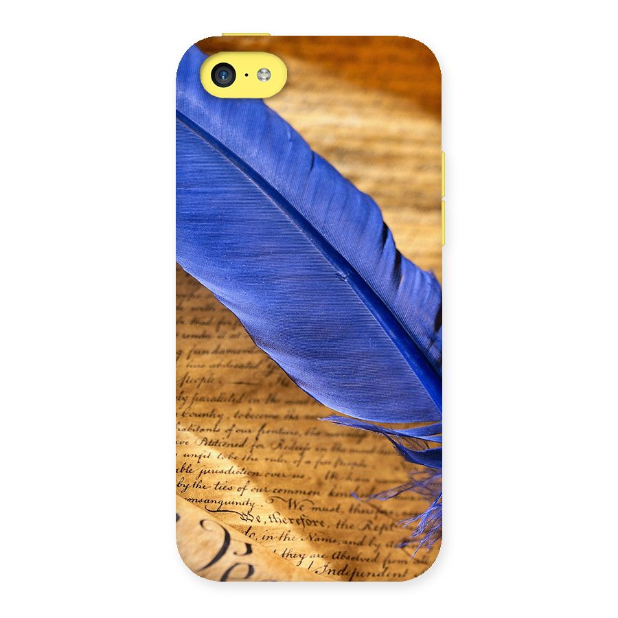 Beautiful Blue Feather Back Case for iPhone 5C