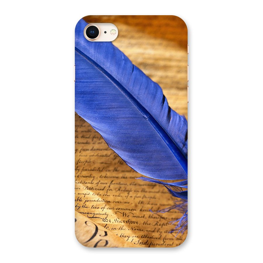 Beautiful Blue Feather Back Case for iPhone 8