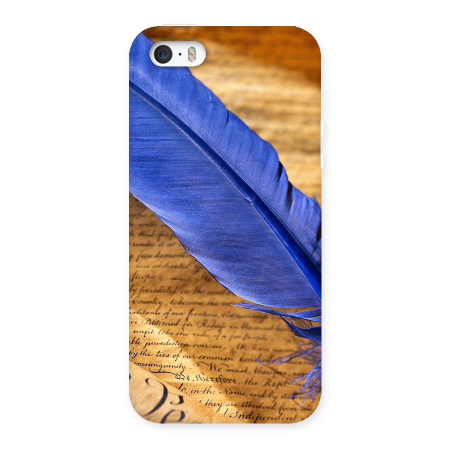 Beautiful Blue Feather Back Case for iPhone SE