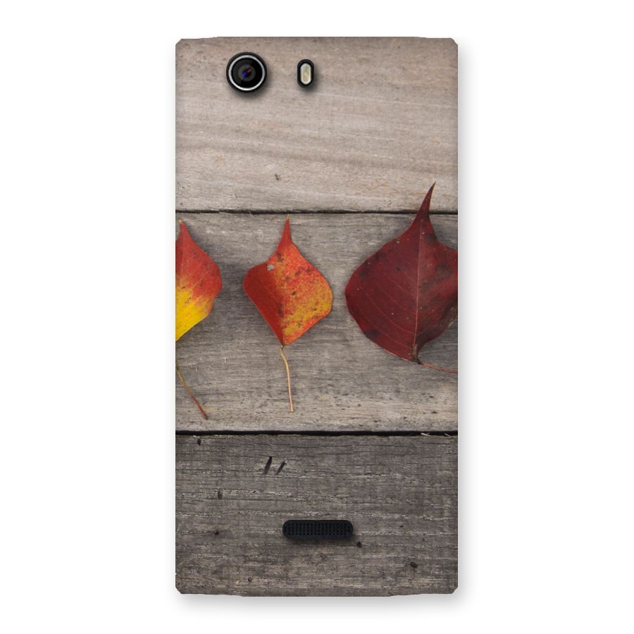 Beautiful Wood Leafs Back Case for Canvas Nitro 2 E311