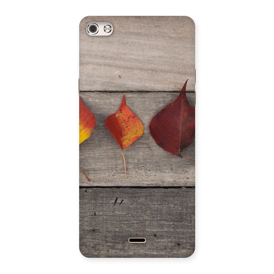 Beautiful Wood Leafs Back Case for Micromax Canvas Silver 5