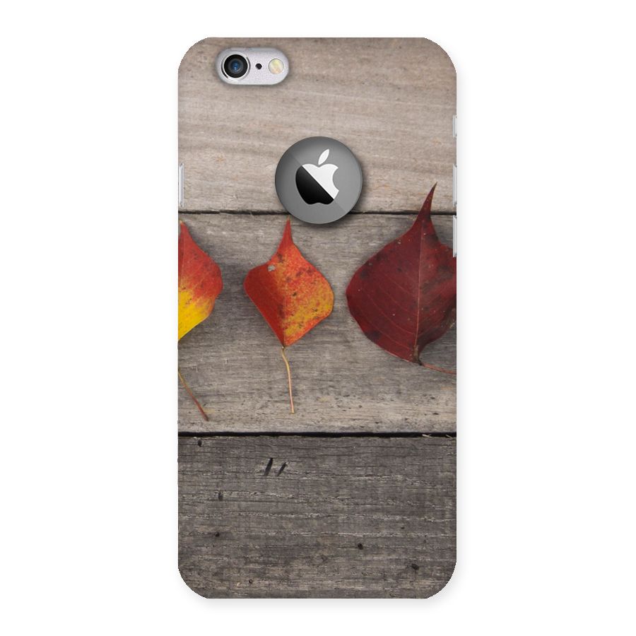Beautiful Wood Leafs Back Case for iPhone 6 Logo Cut