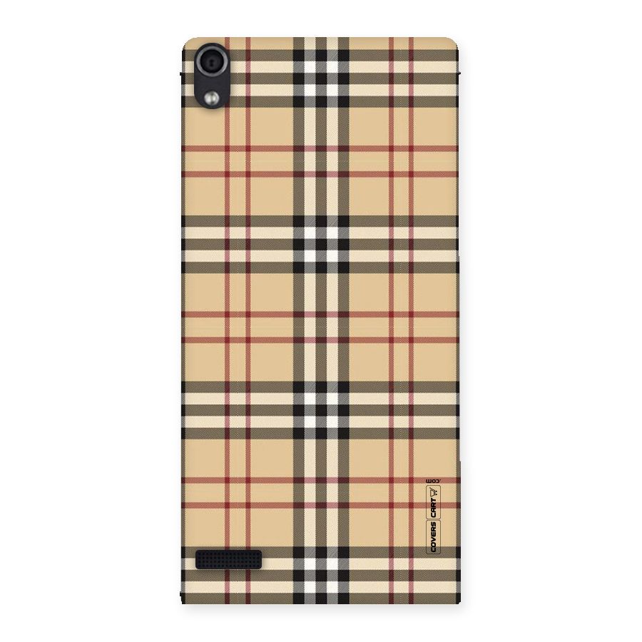Beige Check Back Case for Ascend P6