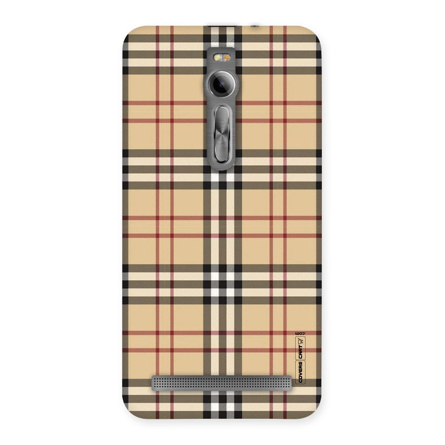 Beige Check Back Case for Asus Zenfone 2