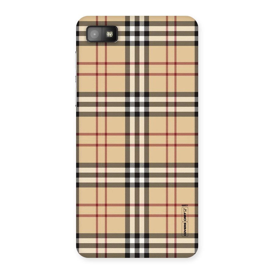 Beige Check Back Case for Blackberry Z10