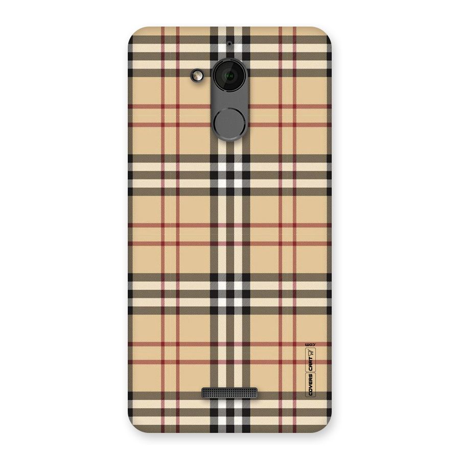 Beige Check Back Case for Coolpad Note 5
