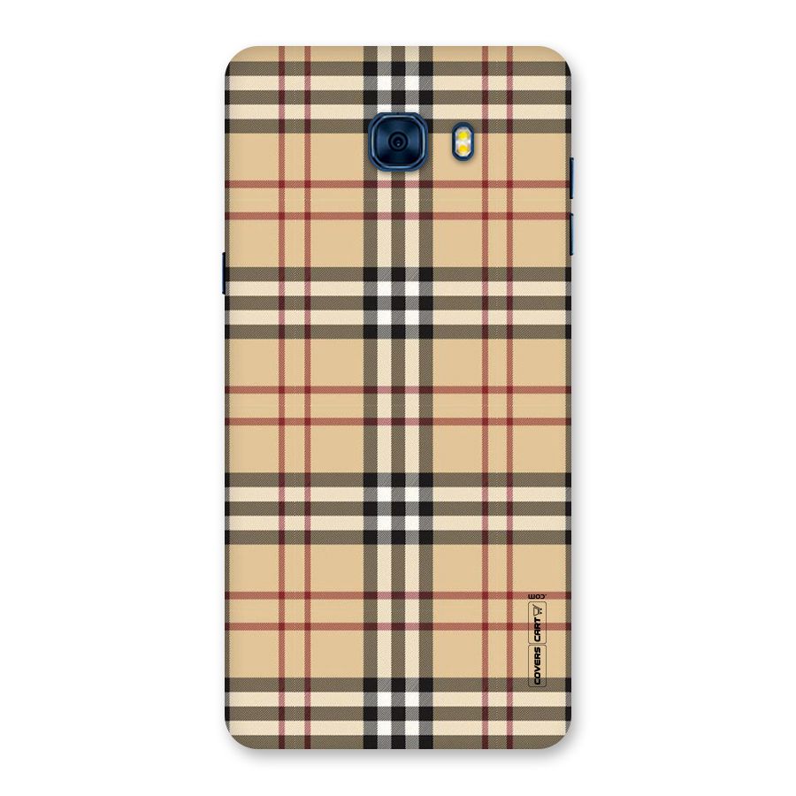 Beige Check Back Case for Galaxy C7 Pro