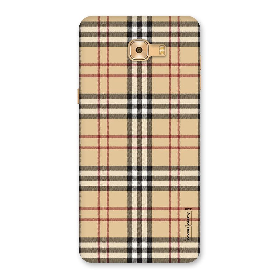 Beige Check Back Case for Galaxy C9 Pro