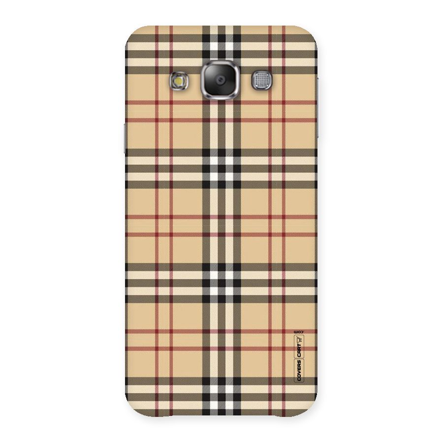Beige Check Back Case for Galaxy E7