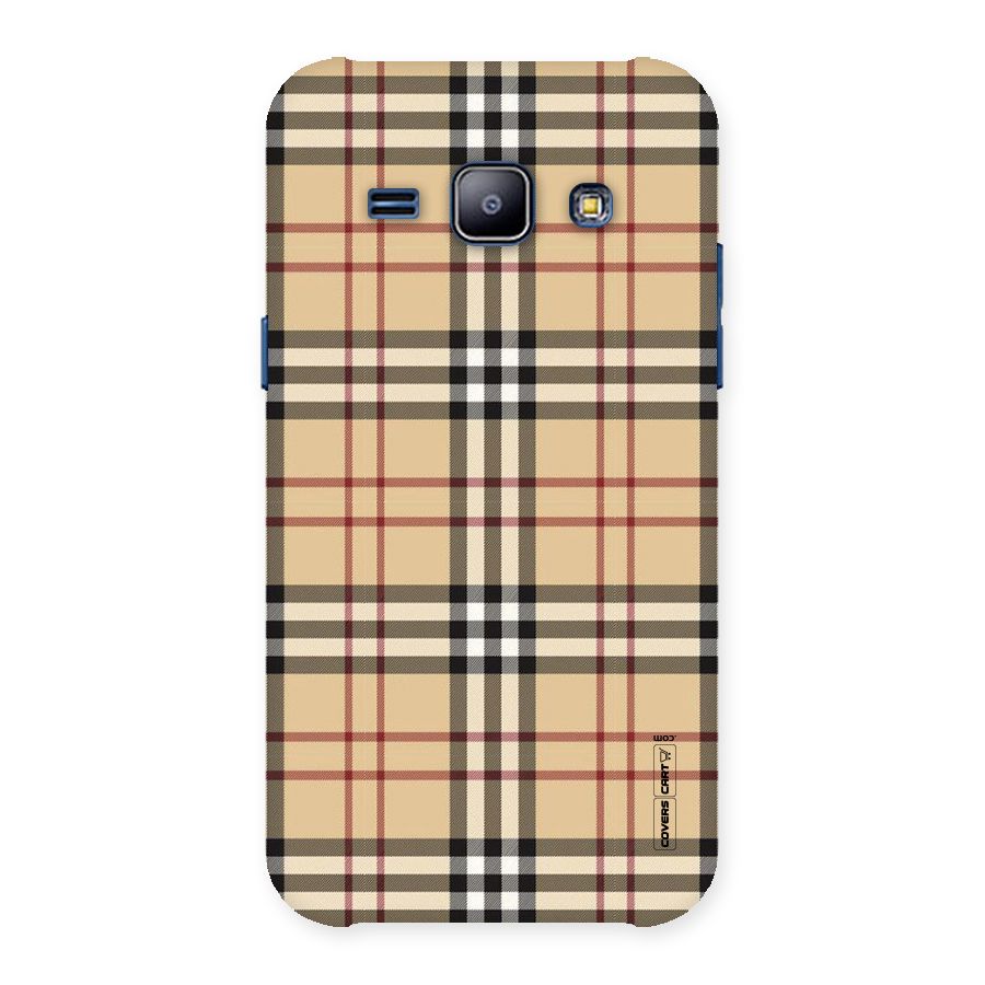 Beige Check Back Case for Galaxy J1