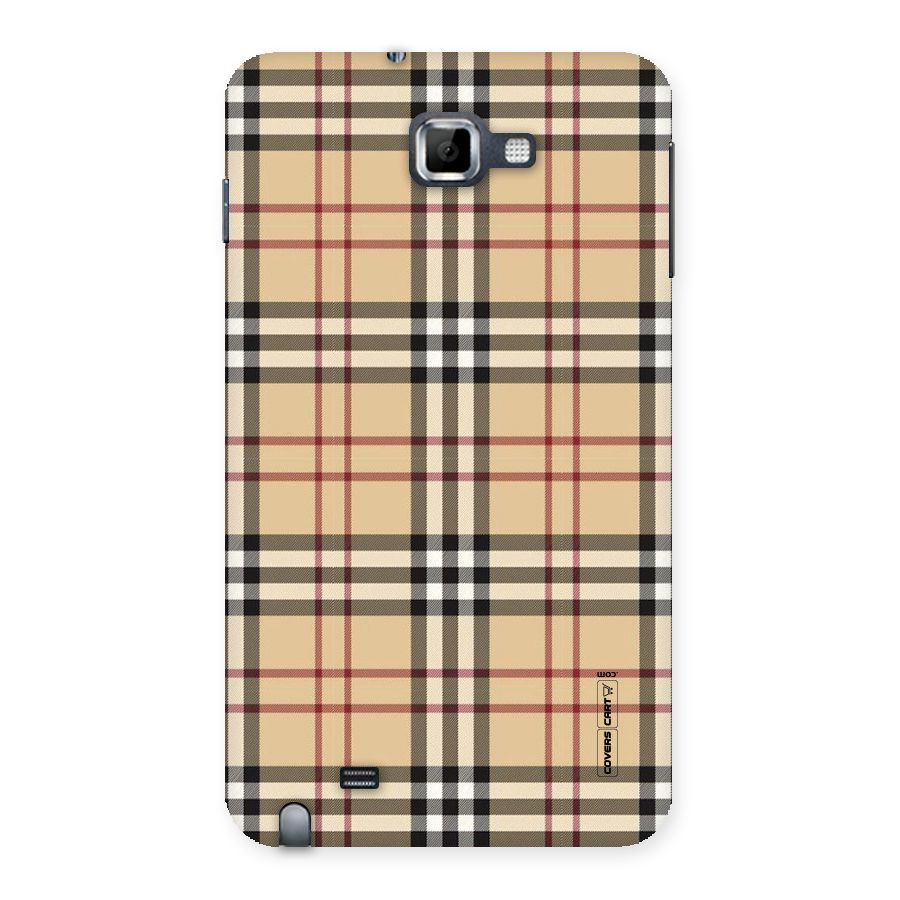 Beige Check Back Case for Galaxy Note