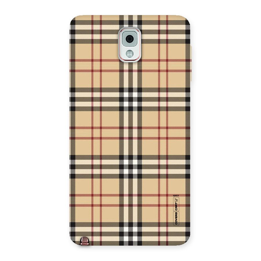 Beige Check Back Case for Galaxy Note 3