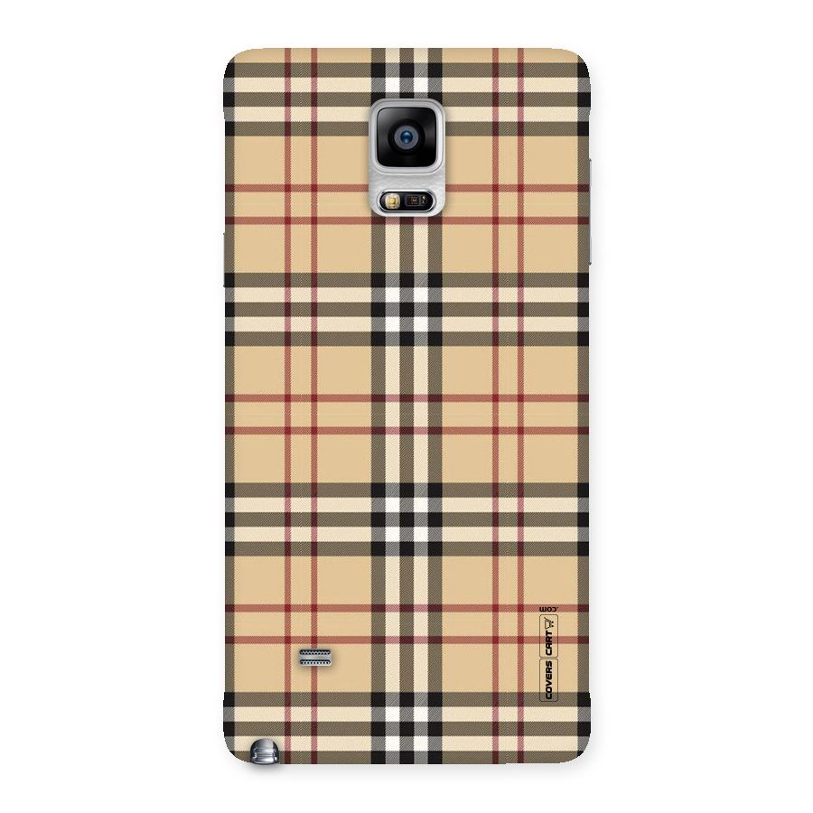 Beige Check Back Case for Galaxy Note 4
