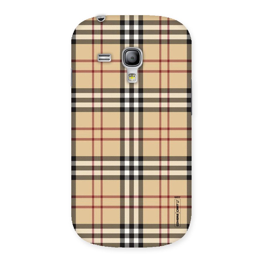 Beige Check Back Case for Galaxy S3 Mini