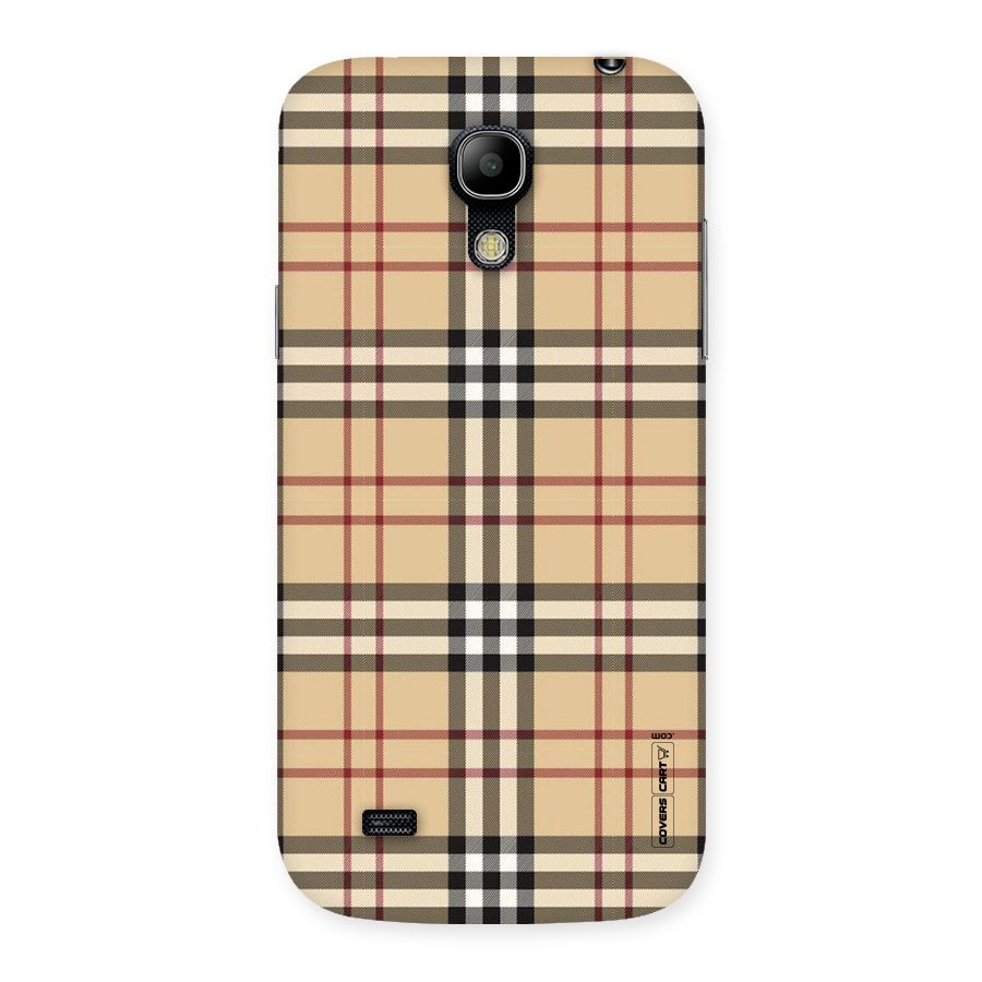 Beige Check Back Case for Galaxy S4 Mini