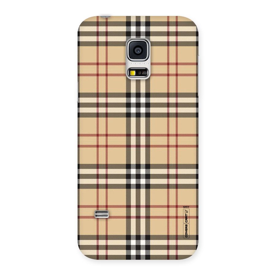 Beige Check Back Case for Galaxy S5 Mini