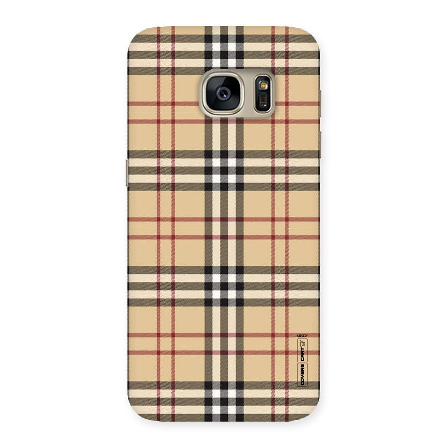 Beige Check Back Case for Galaxy S7