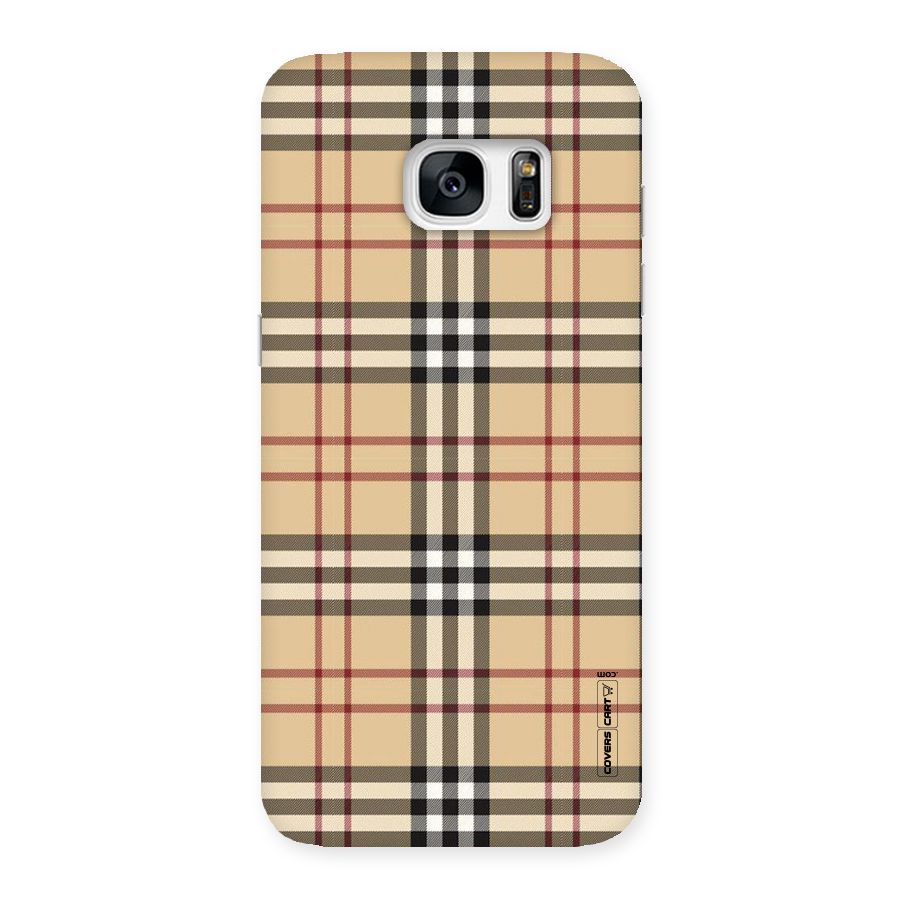 Beige Check Back Case for Galaxy S7 Edge