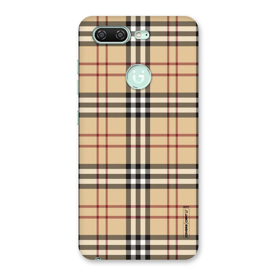 Beige Check Back Case for Gionee S10