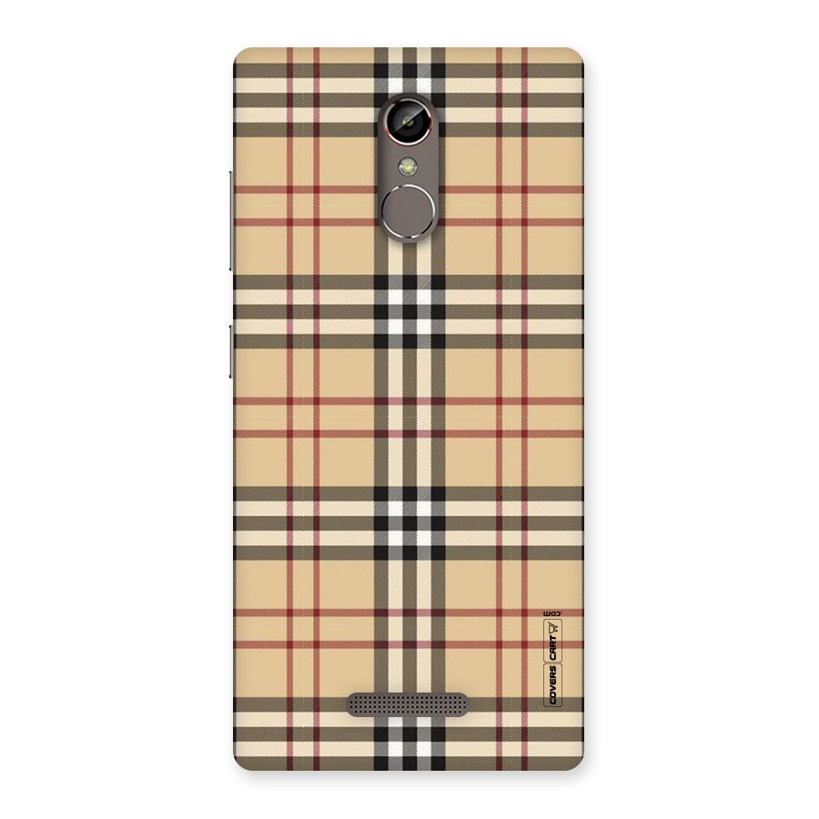 Beige Check Back Case for Gionee S6s