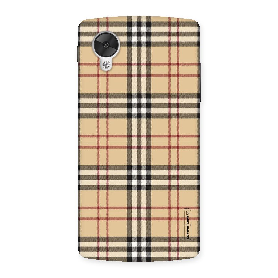 Beige Check Back Case for Google Nexsus 5