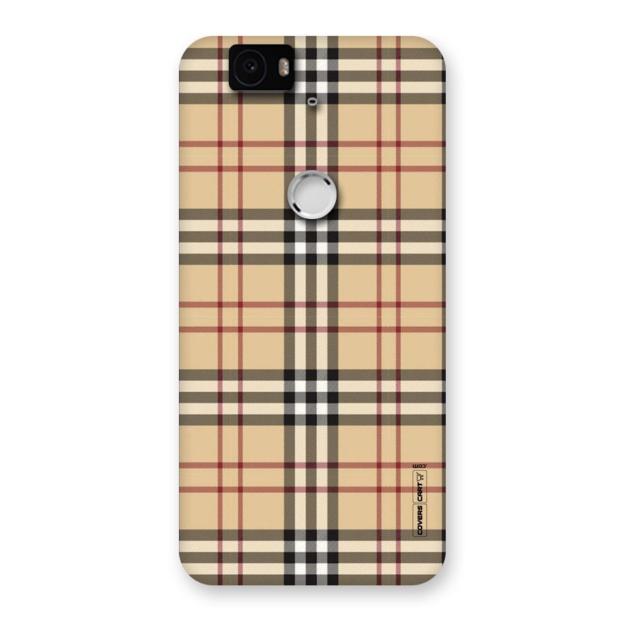 Beige Check Back Case for Google Nexus-6P