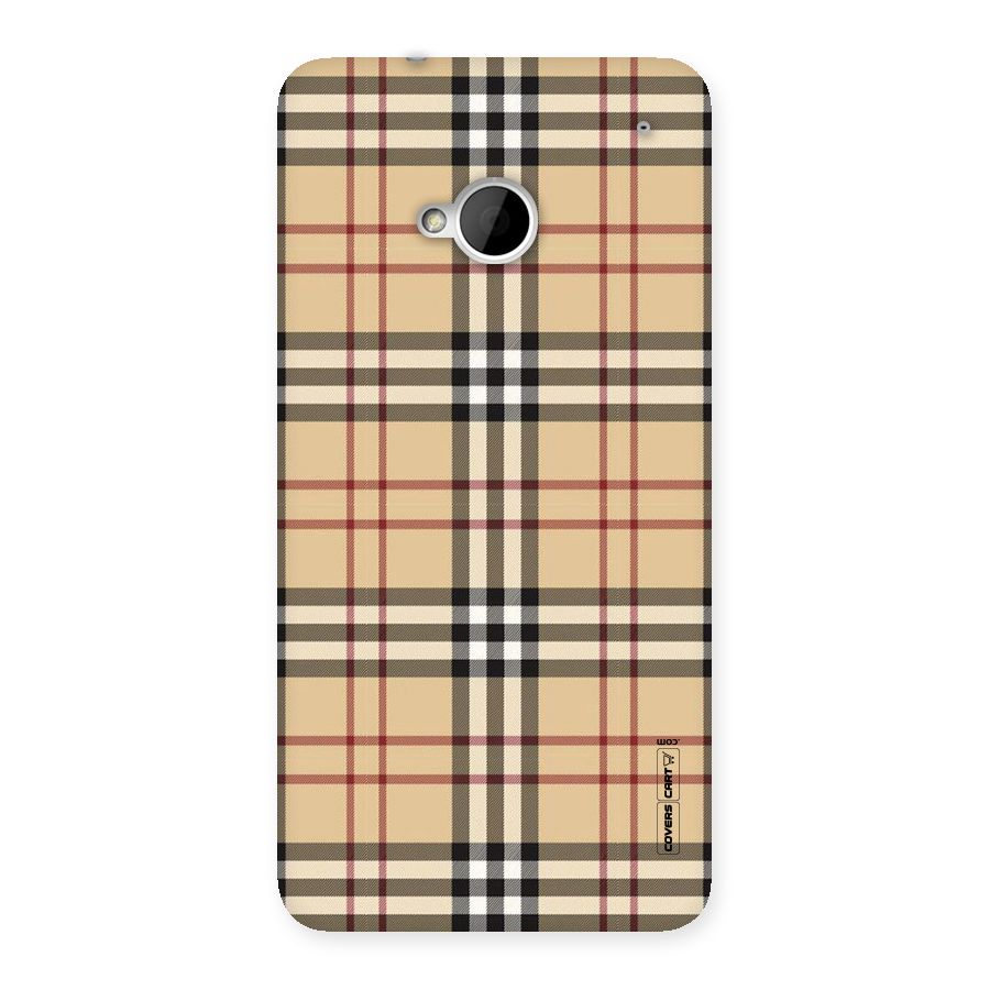 Beige Check Back Case for HTC One M7