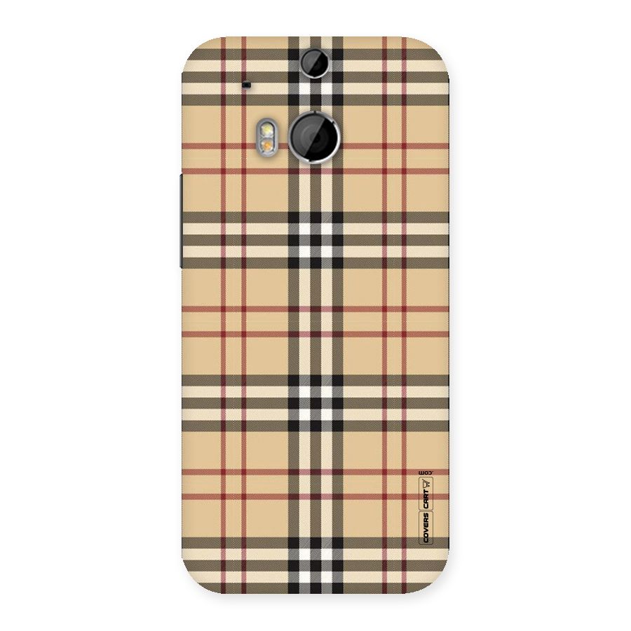 Beige Check Back Case for HTC One M8