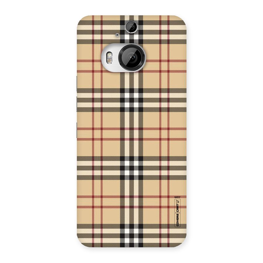 Beige Check Back Case for HTC One M9 Plus